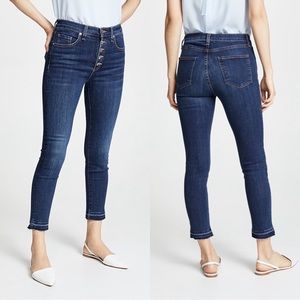 Veronica Beard Debbie Frayed Ankle Skinny Jeans